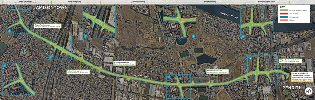 Map of Mulgoa Road Upgrade Stages