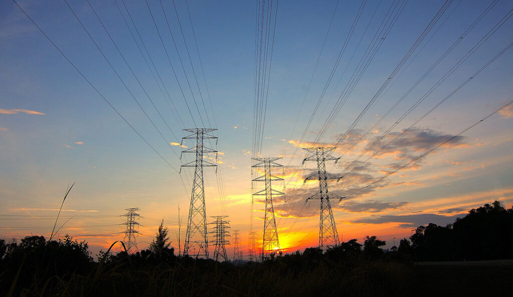 Powerlines from a NSW Transgrid project