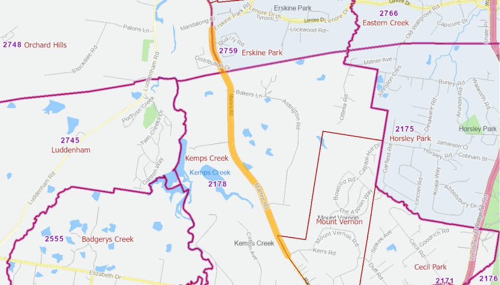 Map of the Mamre Road upgrade stage 2